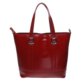 Дамска кожена чанта ЕК 14F червена